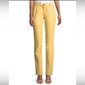 Lafayette 148 New York Thompson Straight Leg Yellow Gold Jeans 6